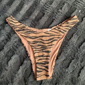 Aerie Pique Animal Print Super High Cut Cheekier Bikini Bottom